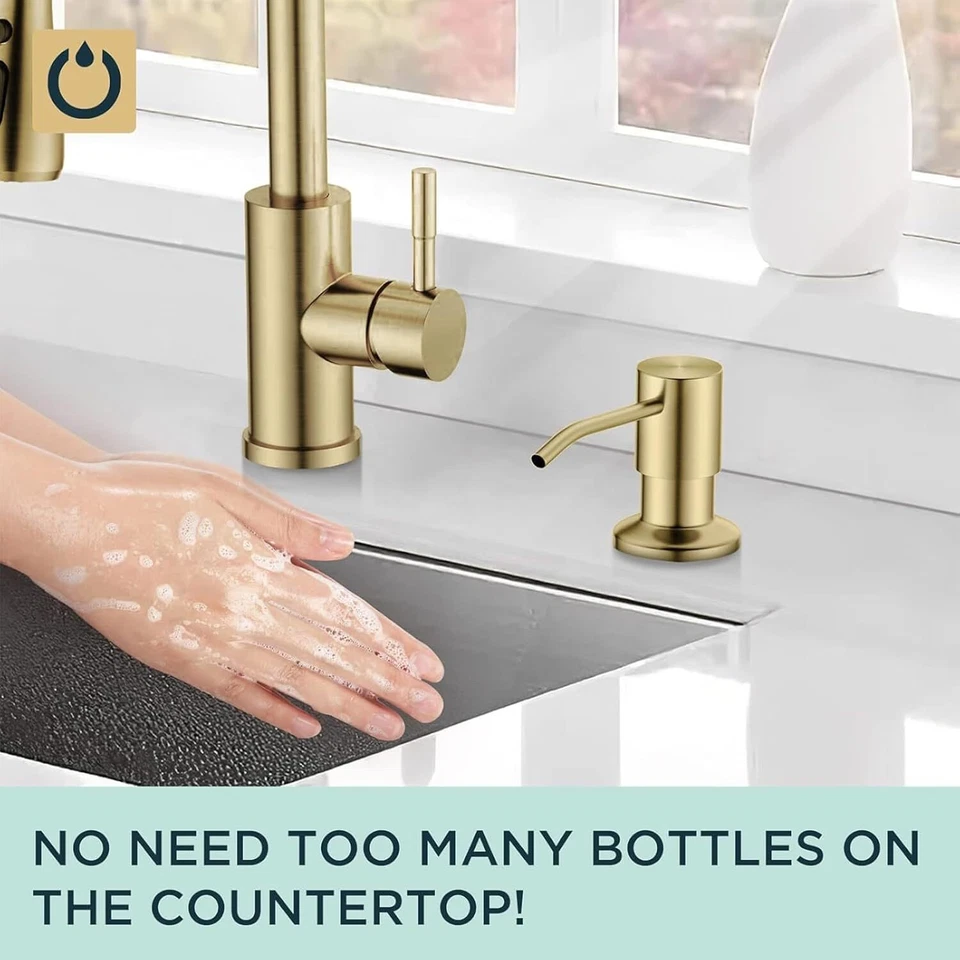 Встроенный кухонный диспенсер для мыла или лосьона раковины из нержавеющей стали флакон для ПЭТ 17 унций - Изображение 4 из 4