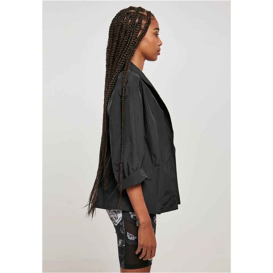 Urban Classics Ladies Oversized Crinkle Nylon Blazer Damen Jacke Knitteroptik  - Bild 4 von 4