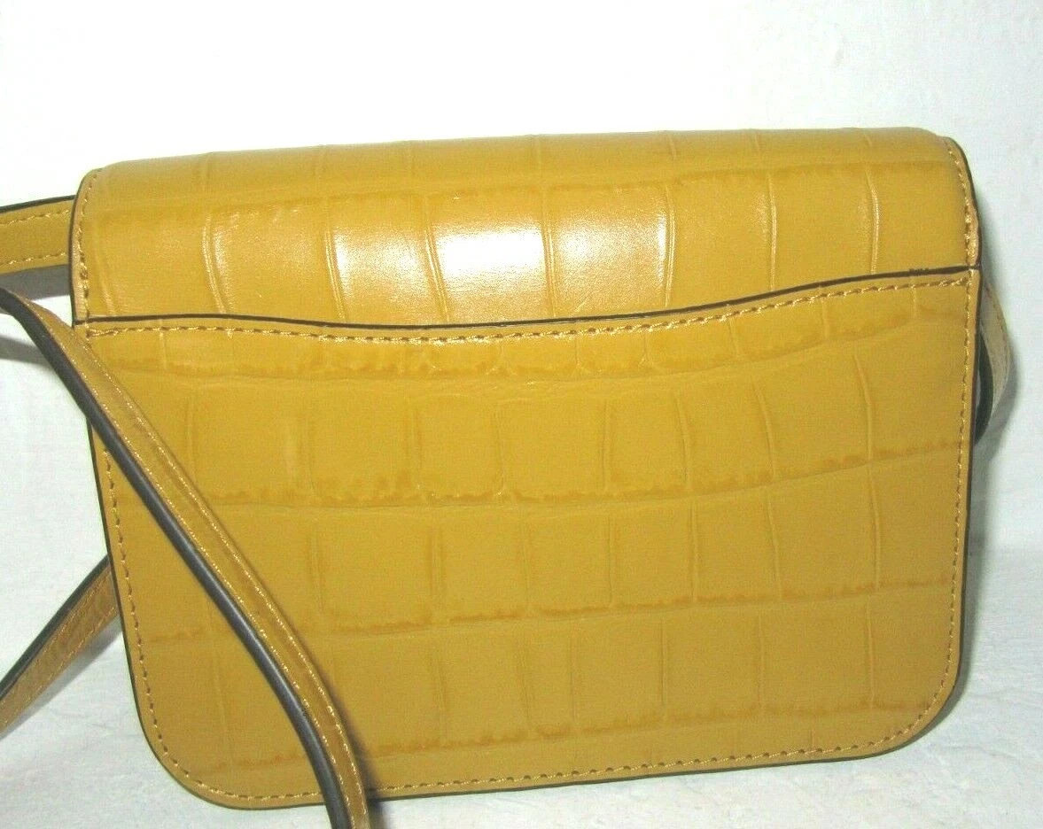 Borsa a tracolla Coach nuova C5627 mini Brynn in pelle di lino goffrata coccodrillo nuova con etichette $350