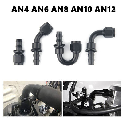 AN4 AN6 AN8 AN10 AN12 Push-on Lock Hose End Fitting Barb For NBR Oil Fuel Line