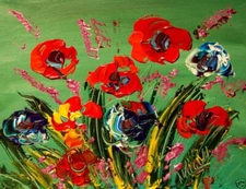 FLOWERS Pop Art  Landscape Cityscape Abstract Original Painting