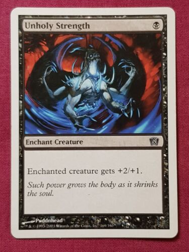 Magic The Gathering 8TH EDITION UNHOLY STRENGTH black card MTG - Picture 1 of 2