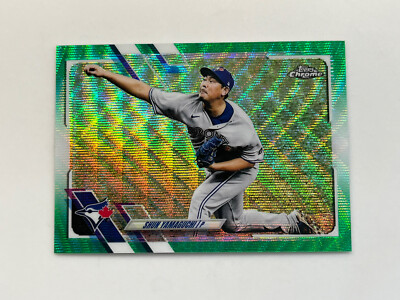 2021 Topps Chrome Green Wave #15 Shun Yamaguchi /99 Toronto Blue