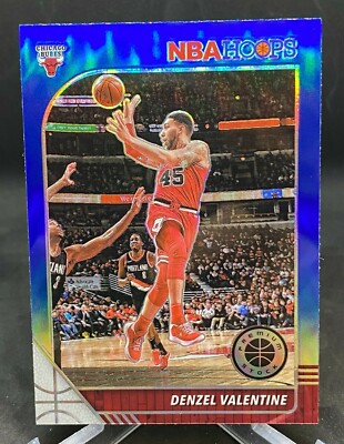 Denzel Valentine 2019-20 NBA Hoops Premium Stock BLUE PRIZM Chicago Bulls