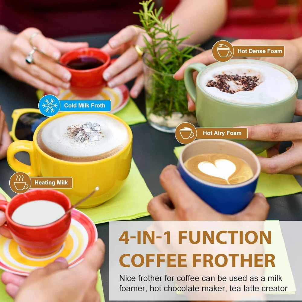 Milk Frother and Steamer Electric Milk Warmer with Touch Screen Latte Coffee