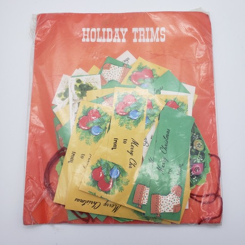 Holiday Trims Gift Tags 1x3" Paper Christmas Holiday Ornament Stocking Vintage