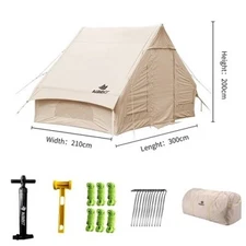 Aisunss inflatable outdoor camping tent family 3-4 person Easy Set up glamping