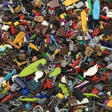 LEGO 100 NEW MINIFIGURE ACCESSORIES TOOLS WEAPONS TOWN CASTLE CITY PARTS MORE!