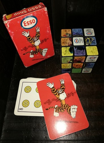 VINTAGE RARE ESSO TIGER ARGENTINA PLAYING CARDS DECK + RUBIK CUBE AD LOT - Picture 3 of 7