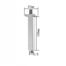 Image of 120MM Rectangular Rainfall Shower Head& Ceiling Mounted Arm for Concealed Shower
