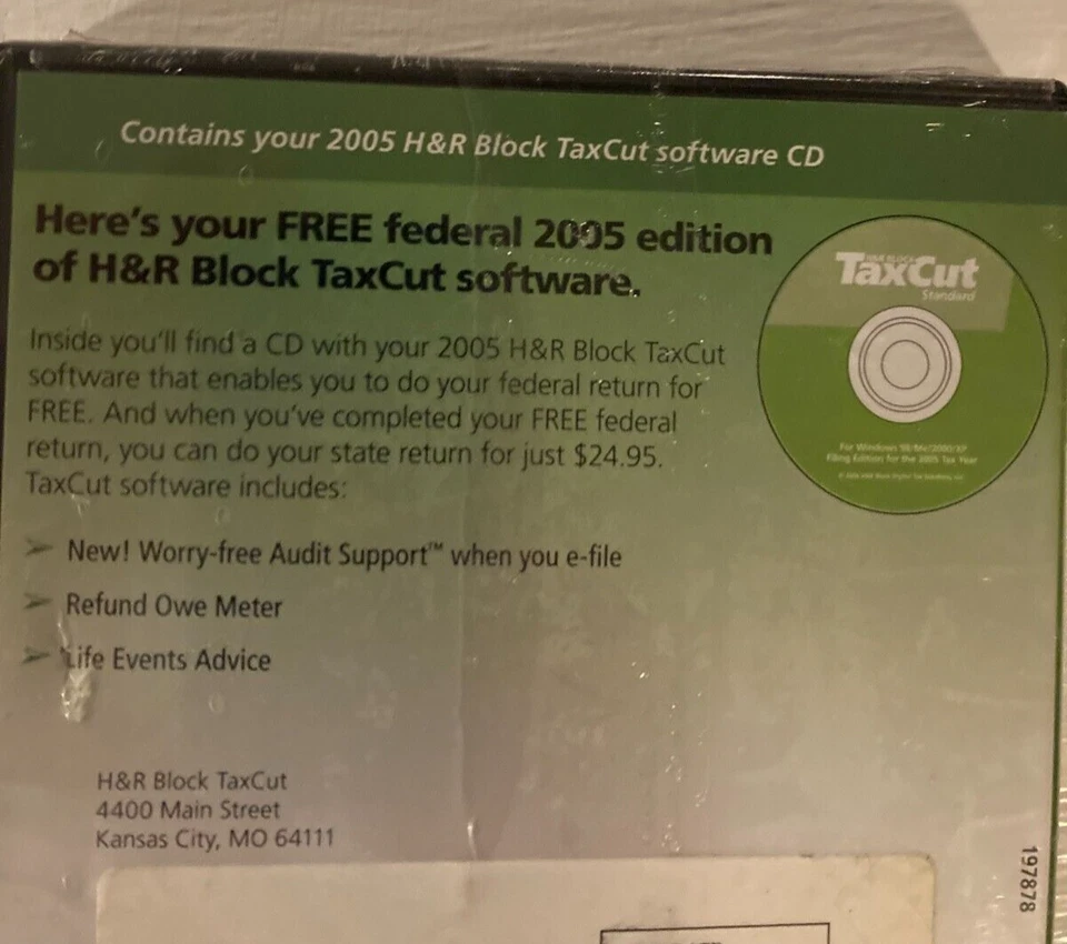 2005 H&R Block Tax Cut Software BRAND NEW FACTORY SEALED - Image 2 of 2