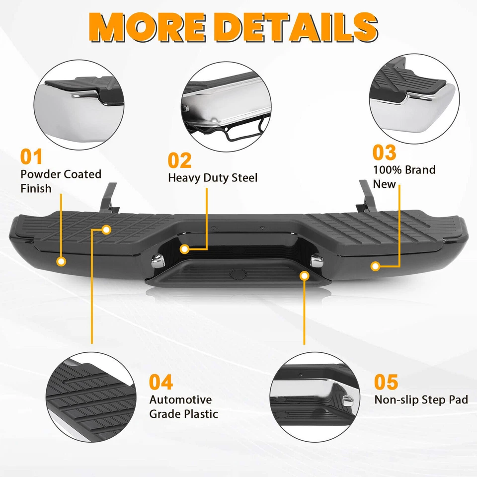 Para 1998-2004 Nissan Frontier XE SE conjunto completo de para-choque traseiro de aço - Imagem 2 de 4