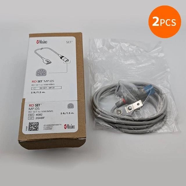 2PCS Masimo 4082 RD Set MP-05 RD Set to IVM/MMS SpO2 Extension Cable