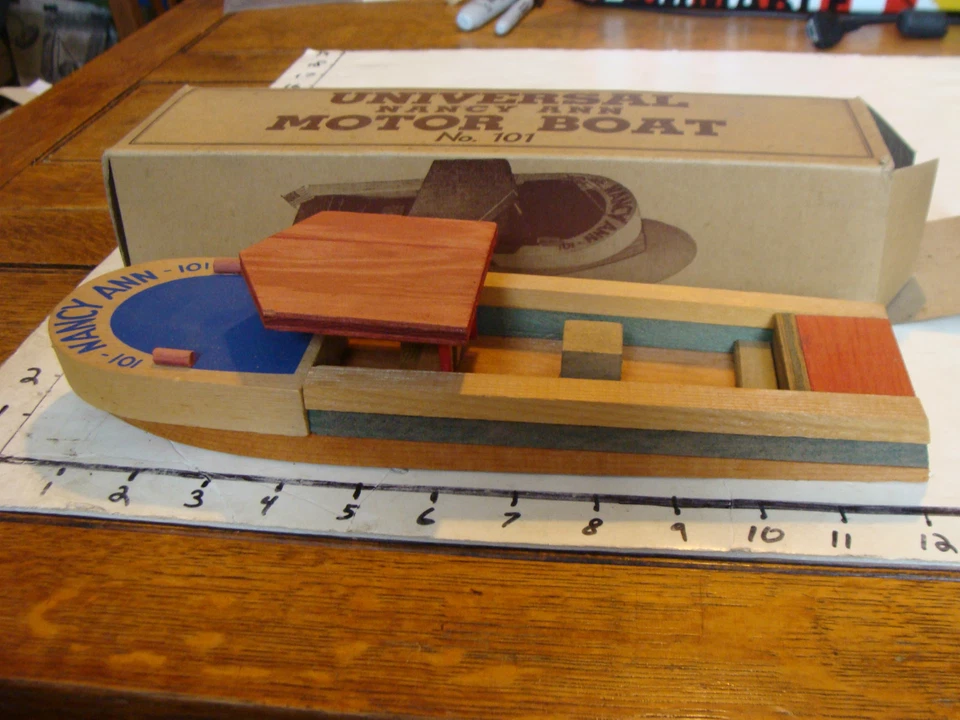 UNIVERSAL Nancy Ann MOTOR BOAT, mib, unused, no. 101, universal toy & novelty co - Image 4 of 4