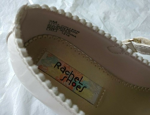 Girls Rachel Mary Jane Bone Patent Heel Dress Shoe - Size 3 - Picture 7 of 8