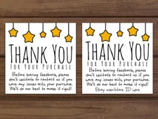 100 200 custom thank you for your purchase gold star seller business cards