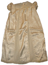 Vintage 50s-60s White Satin Lace Inserts Christening Baptism Gown Original Box