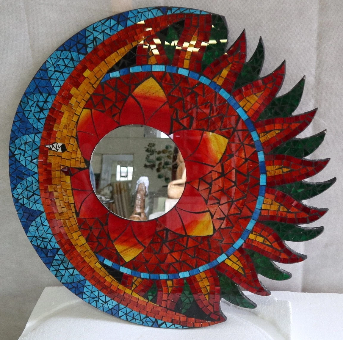 Centrotavola abeti oro effetto specchio 20 cm