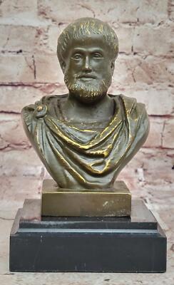 Aristotle Ancient Greek Philosopher Bronze Bust Sculpture Classical Scholar Art