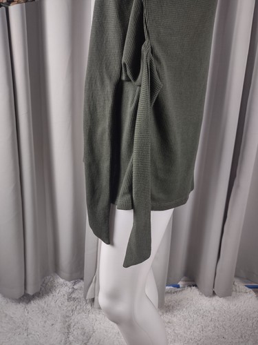 Daytrip Dusty Olive Mixed Media Free Spirit Floral Sleeve Side Tie Top Sz S (NWT - Picture 3 of 13