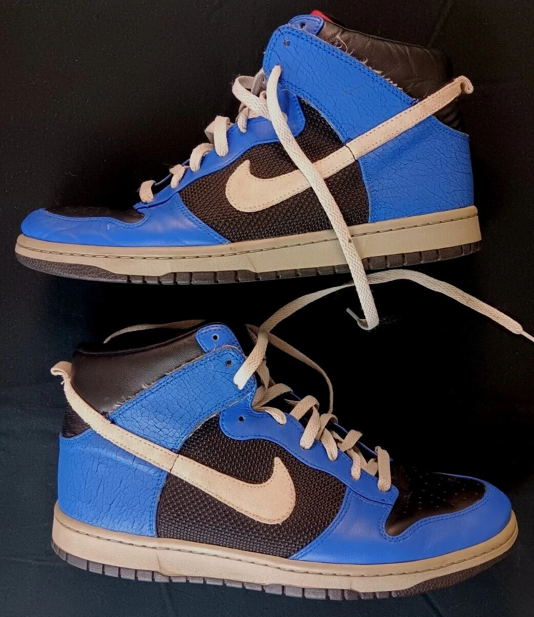 2007 Nike Dunk High Premium SZ 12 Cracked Varsity Royal Blue Sneaker 317892-001 Nike Dunk High Premium Black - 317892-001 for Sale  main image 2