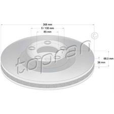 TOPRAN Bremsscheiben vorne Ø368 mm belüftet für VW Touareg 7LA 7L6 7L7 Porsche
