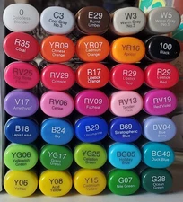 Lot of 35 NEW Copic Sketch Art Markers Assorted Colors