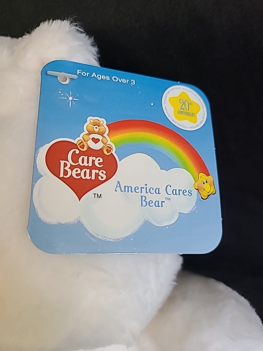 2002 Care Bears 20th Anniversary Edition America Cares Bear Plush