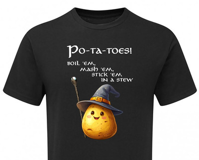 Kinder T-Shirt Kartoffeln Boil 'em Mash 'em Stick 'em in a Stew Zauberer Kinder