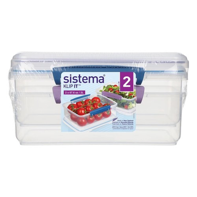 #ad #ad Sistema Klip It 2L Plastic Food Storage Containers Blue Set of 2 $9.50