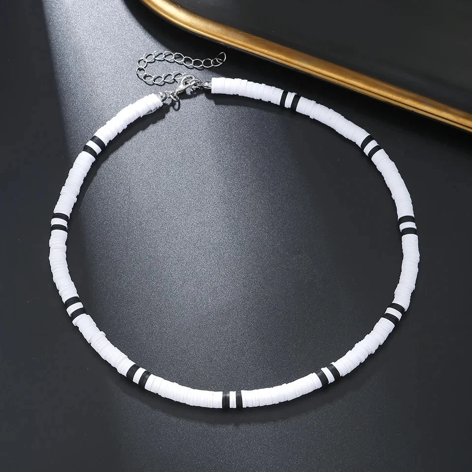 Collar de cuentas de madera hecho a mano vintage africano surfista arcilla colgante hombres joyería Foto 4 de 4