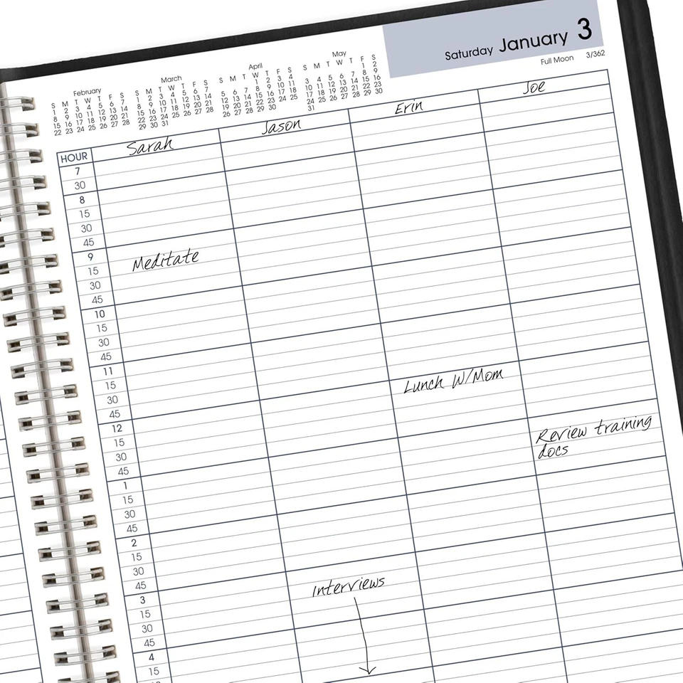 2026 At-A-Glance DayMinder G560-00 4-Person Daily Appointment Book 8 " - Image 4 of 4