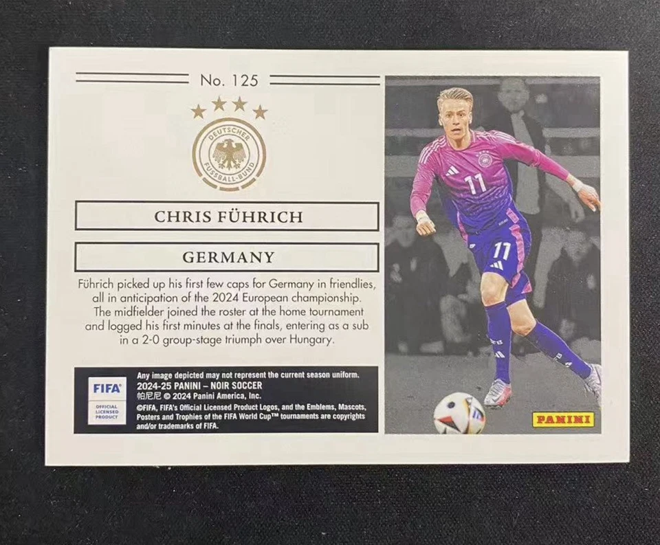 2024-25 Panini Noir Alemania Chris Fuhrich Base UNO DE UNO 1/1 Foto 2 de 2