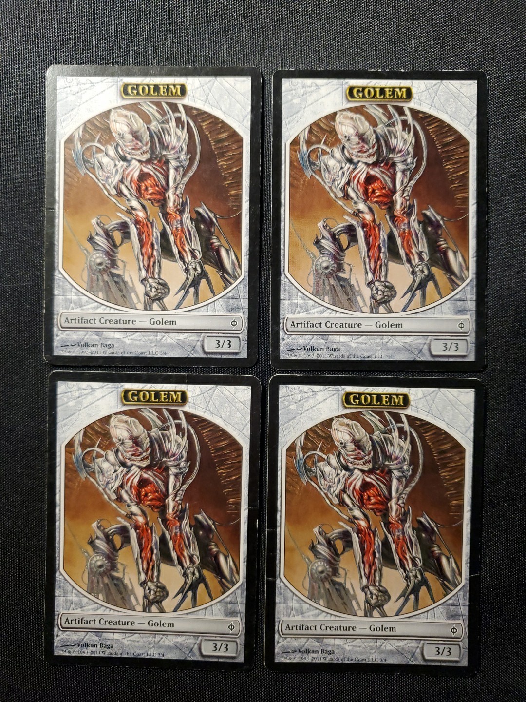 4x Golem Token New Phyrexia Mixed Condition Magic The Gathering MTG X4 Lot ''