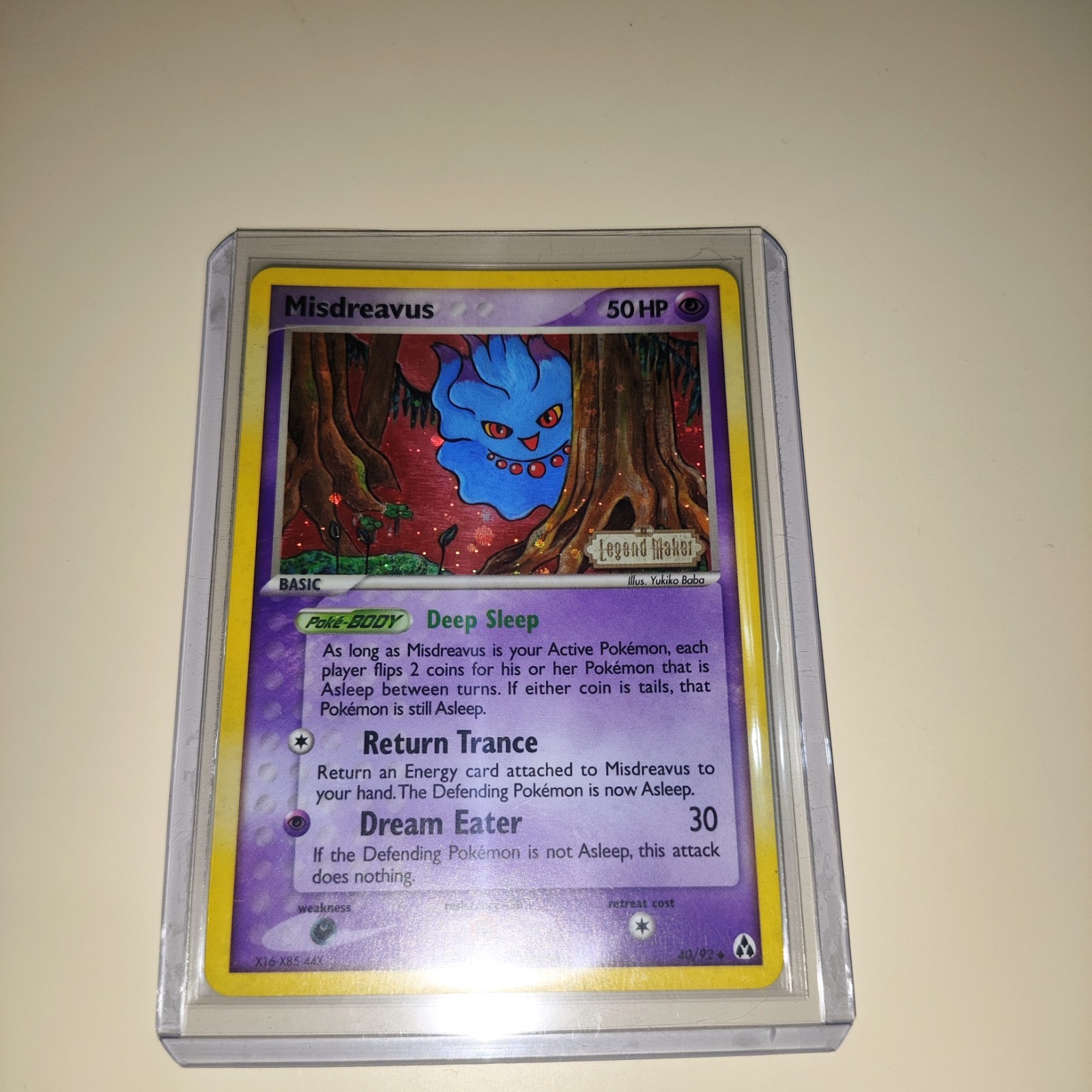 Pokemon Card Misdreavus 40/92 Legend maker Near Mint Stamped