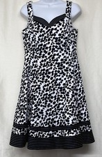 Black & White Fit & Flare Summer Dress Jones Studio Size 10