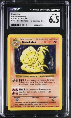Ninetales (Shadowless) graded CGC 6.5 for sale on eBay
