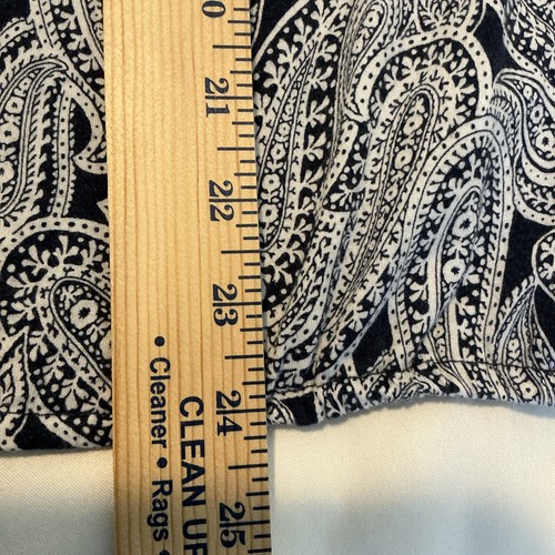 Michael Kors Navy Blue Paisley 3/4 Sleeve Top Sz S - Picture 6 of 7