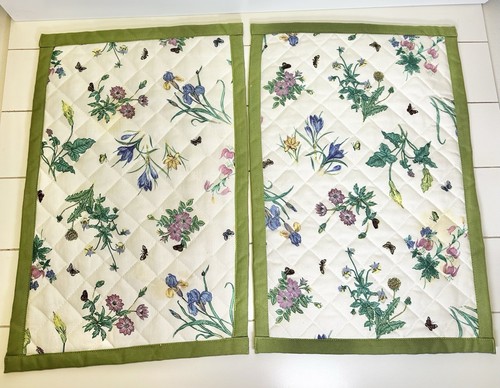 Mikasa Garden Bloom 10 Placemats 2 Oven Mitts 4 Pot Holder Spring Easter Quilted - Picture 13 of 14
