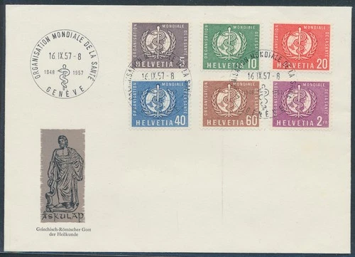 LS75763 Switzerland 1957 world health organisation FDC used