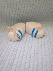 Vintage Cabbage Patch Kids Doll White Blue Stripe Tie Lace Up Shoes CPK 80s