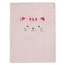 Delta Children Sherpa Throw Blanket for Kids, Pink Cat