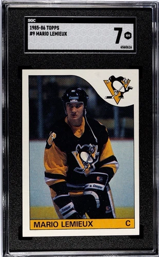 1985 Topps Mario Lemieux Rookie Card SGC 7 Graded NM MINT Hockey #9- Fresh Slab