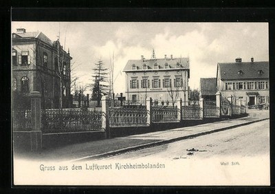 Ansichtskarte Kirchheimbolanden, Straßenpartie am Wolf Stift 1907 