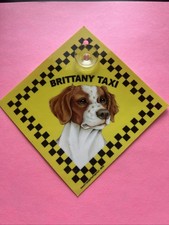 Auto Attitudes   BRITTANY TAXI   Dog Sign  car/truck 