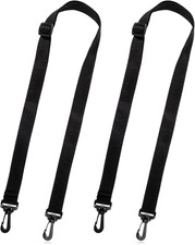 2 Pack Black Adjustable Straps with Clips for Bags, Replacement Shoulder Strap,