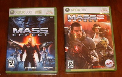 Mass Effect 1, 2, (Microsoft Xbox 360, 2007) CIB Complete Tested Working EX/NM