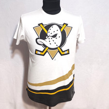 Anaheim Ducks Fan Jersey NHL Hockey Casual Shirt Majestic White Mens Size L