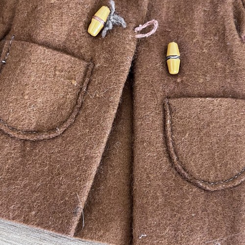 Abrigo de lona Sindy 1963 lana tostada fieltro palancas vintage se adapta a muñeca de moda de 12" - Imagen 7 de 11