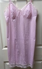Vintage Vanity Fair Pink Slip Dress Tricot Nylon USA Size 36 Small